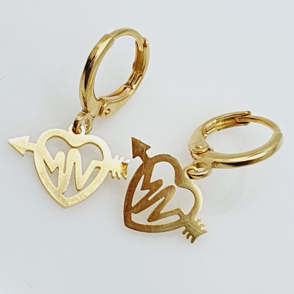 "One Arrow Stainless Steel Geometric Love Earrings for Women, 55EGL1164 - Picture 11 of 11